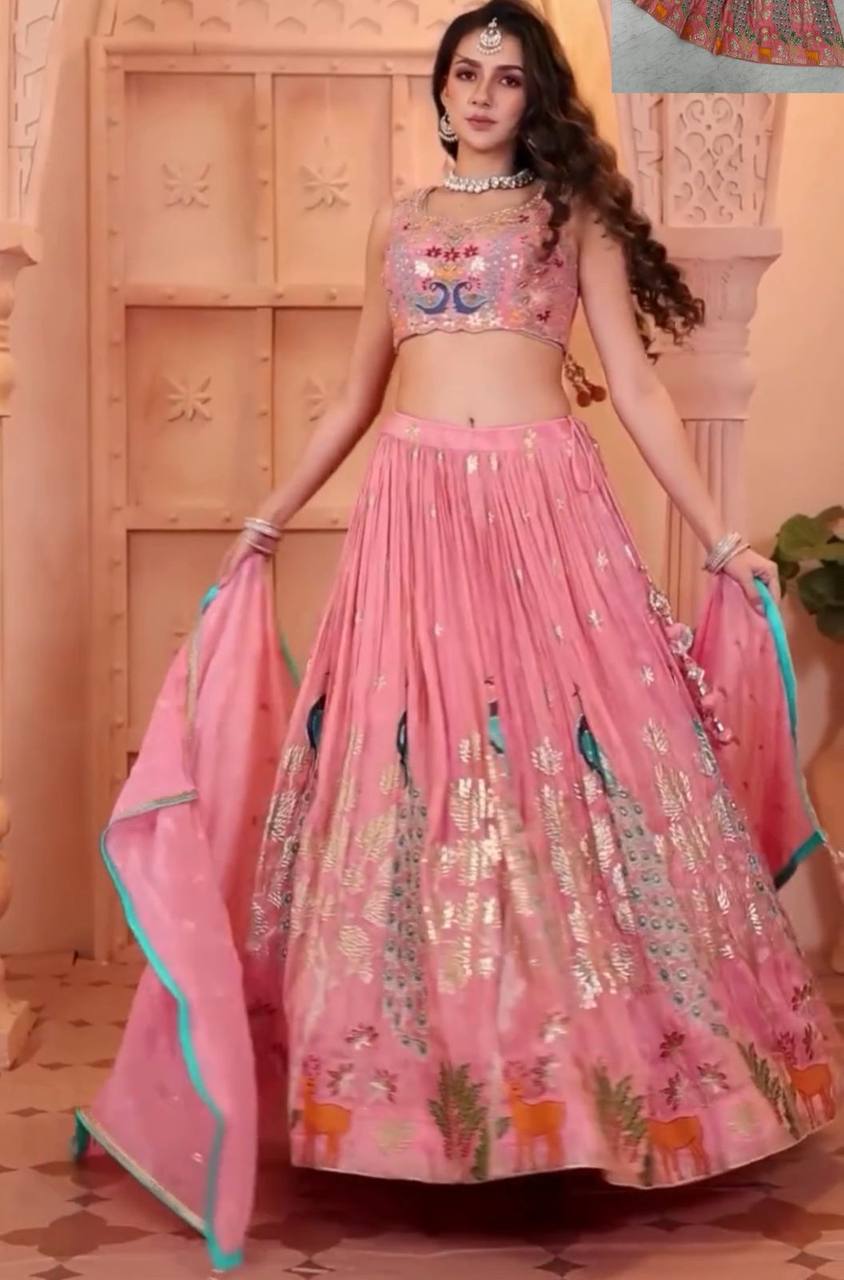 Blush Bloom Embroidered Lehenga Set