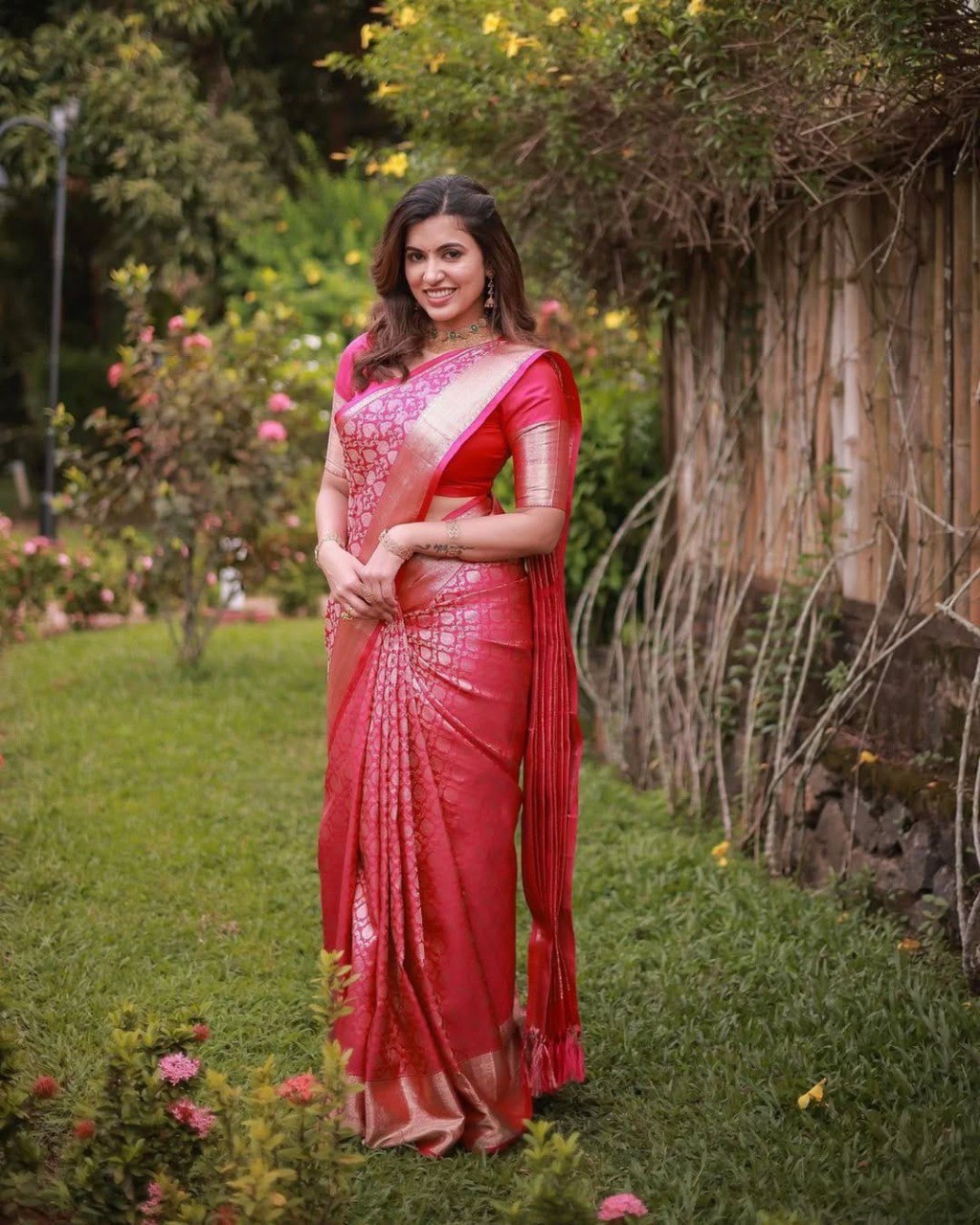 Traditional Pink Silk Saree
