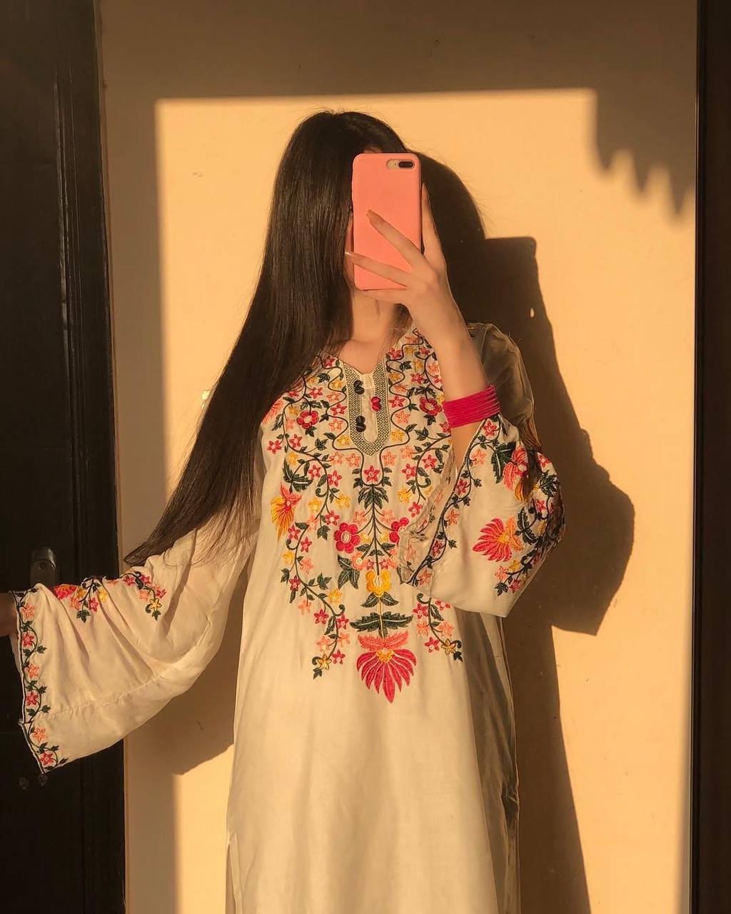 Sunset Bloom Embroidered Kurta Set
