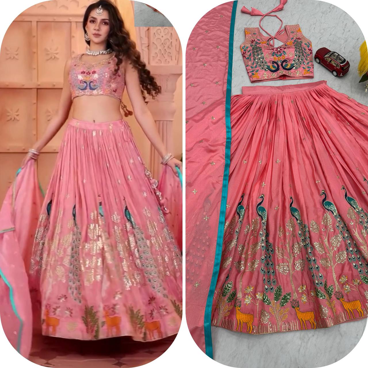 Blush Bloom Embroidered Lehenga Set