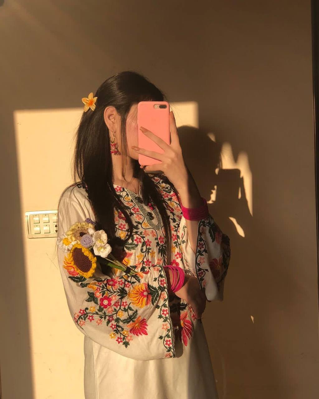 Sunset Bloom Embroidered Kurta Set