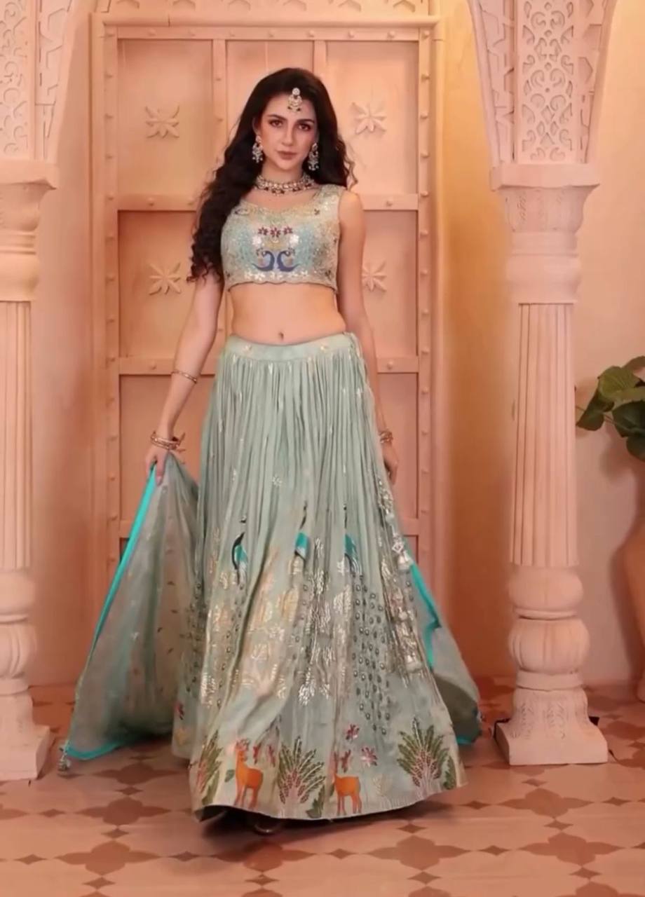 Pastel Paradise Embroidered Lehenga Set