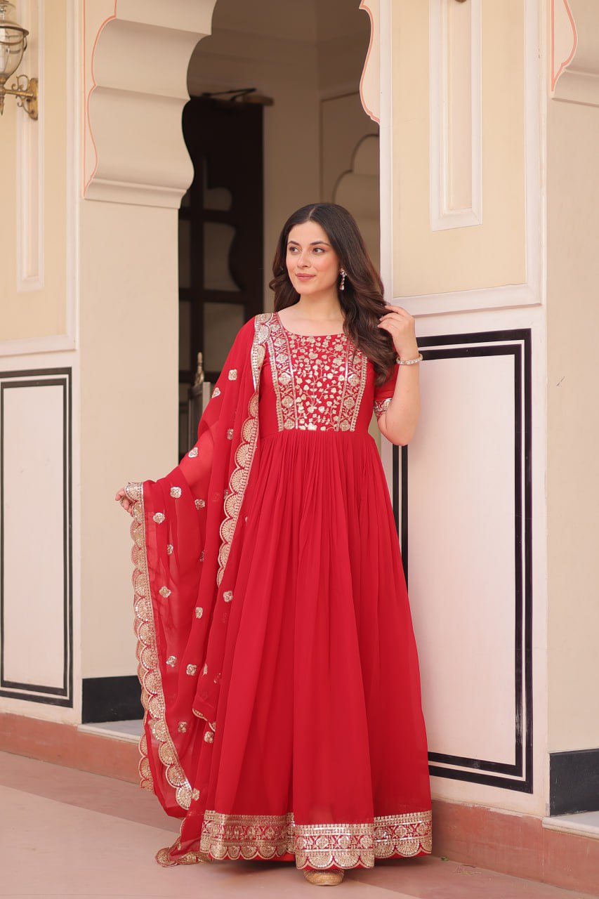 Elegant Embroidered Anarkali Suit Set for Women