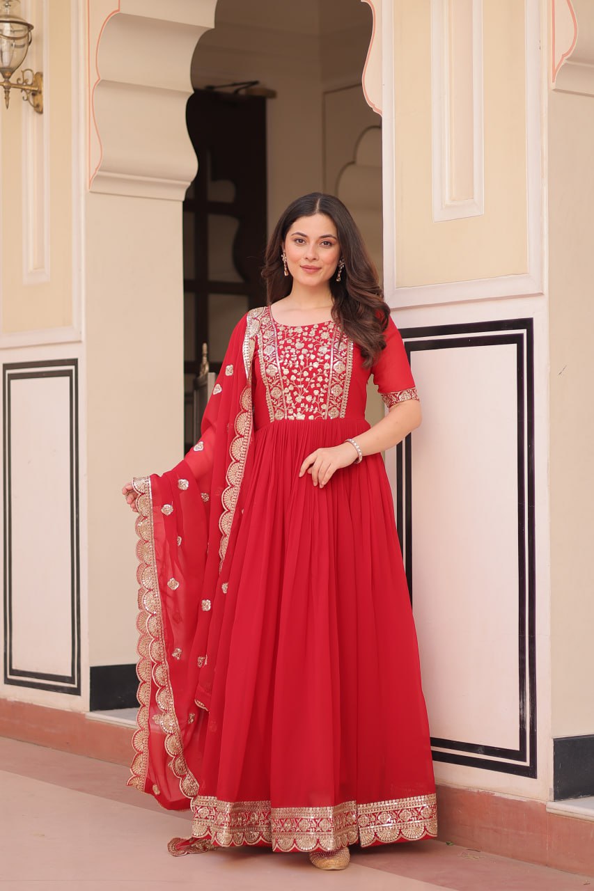 Elegant Embroidered Anarkali Suit Set for Women