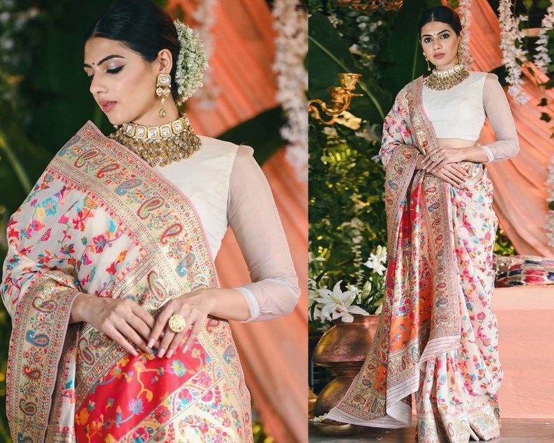 Banarasi Silk Saree – Rose Aura Elegance