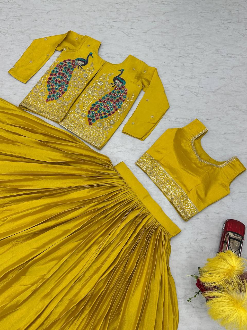 Royal Mustard Embroidered Lehenga Set