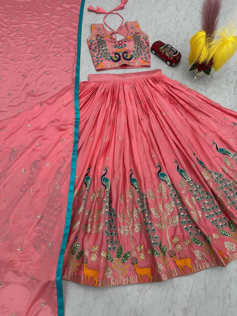 Blush Bloom Embroidered Lehenga Set