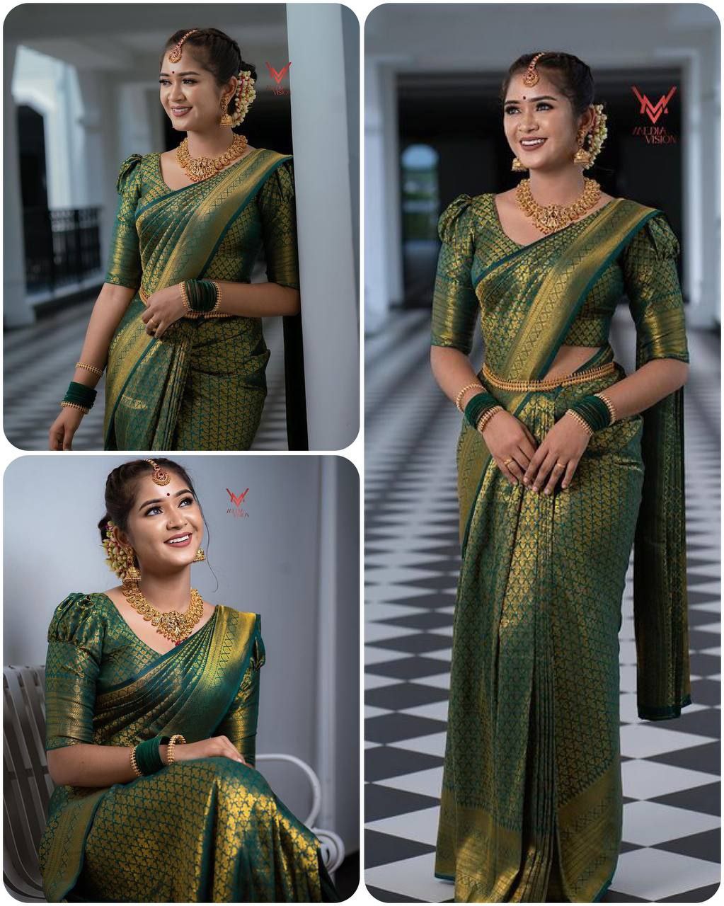 Regal Emerald Bridal Saree
