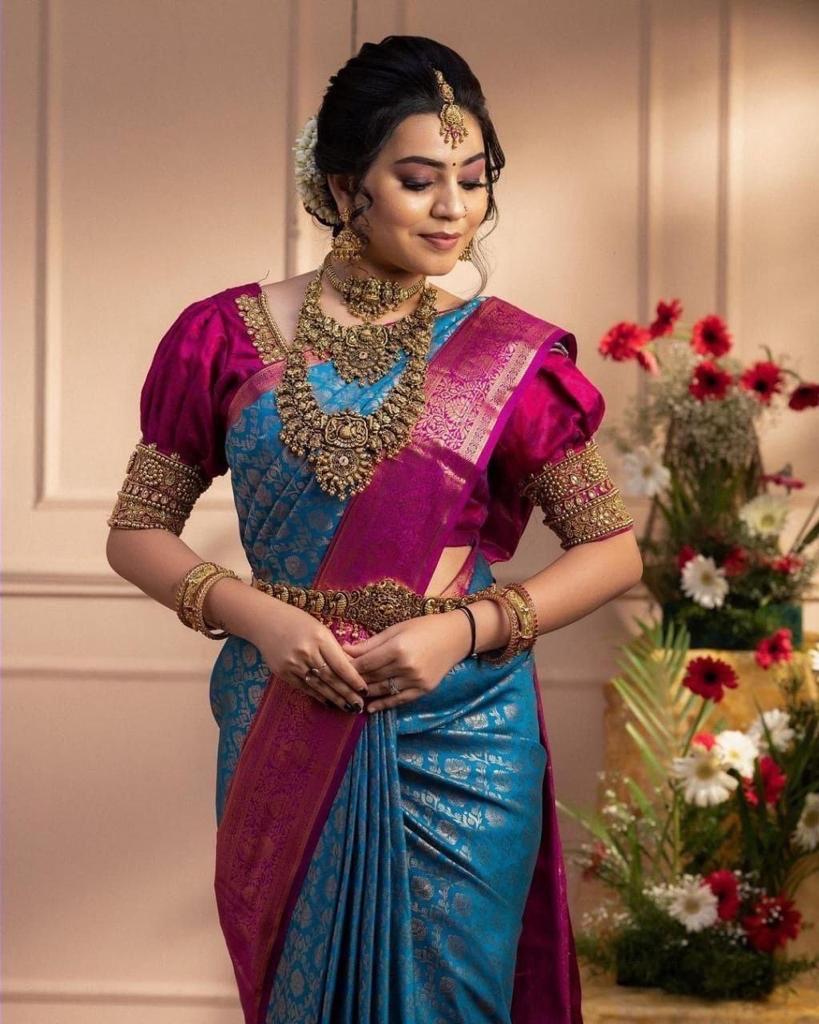 "Regal Radiance in Rani & Sapphire"