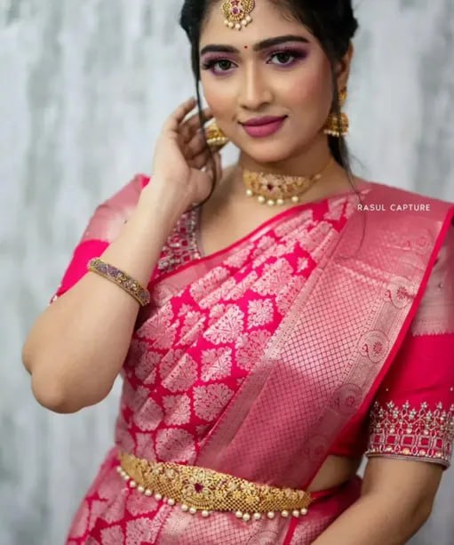 Magenta Pink Bridal Banarasi