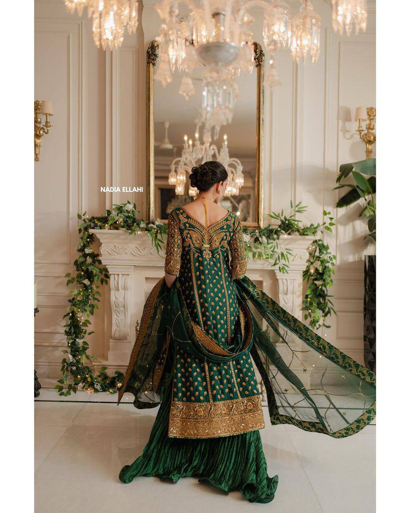 Mehreen Zari Kurta Set – Emerald Majesty