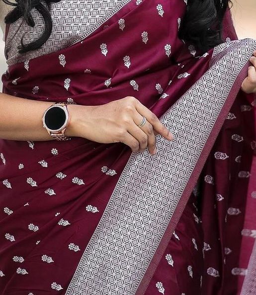 Maroon Heritage Woven Saree