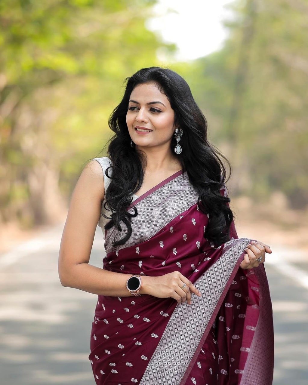 Maroon Heritage Woven Saree