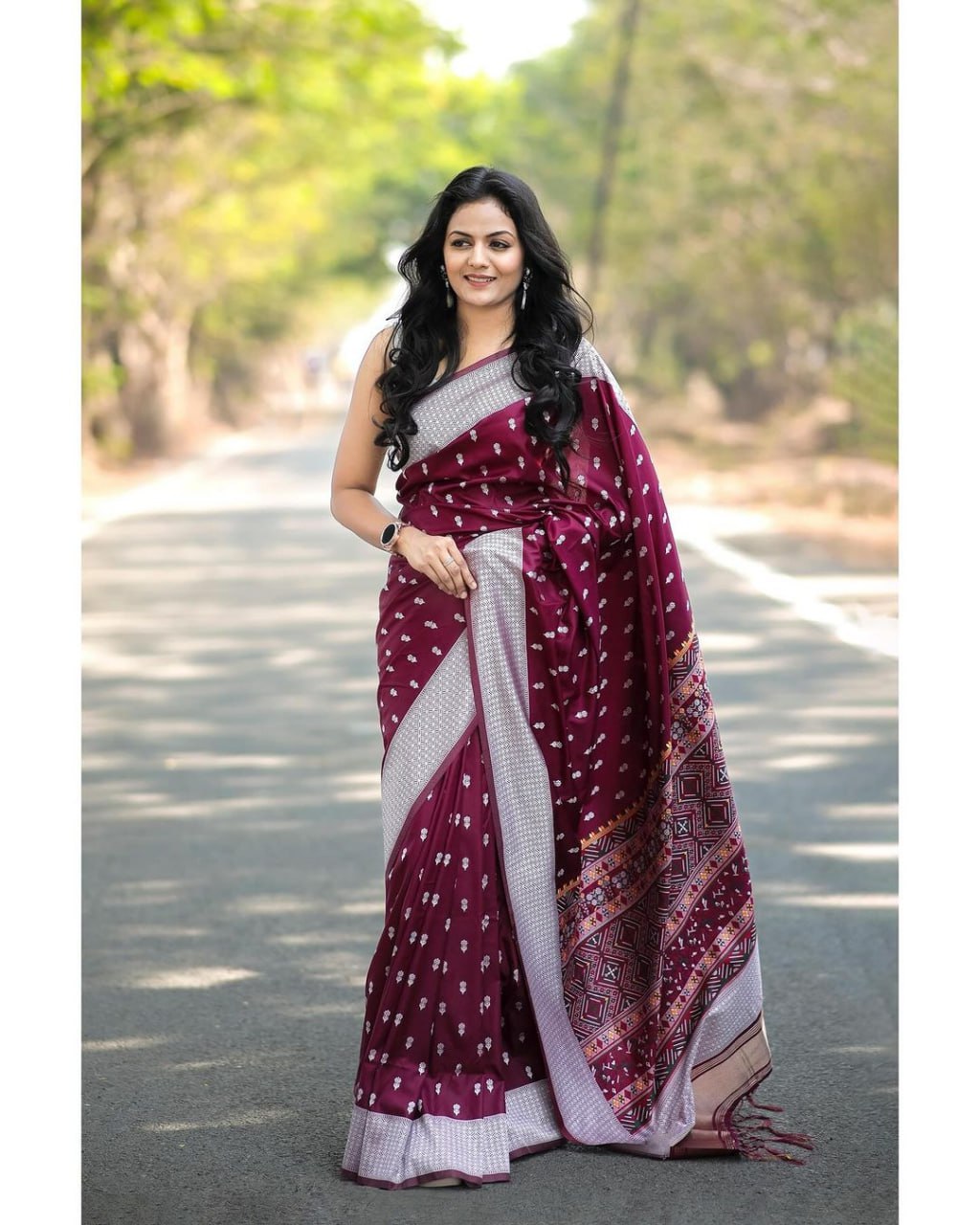 Maroon Heritage Woven Saree