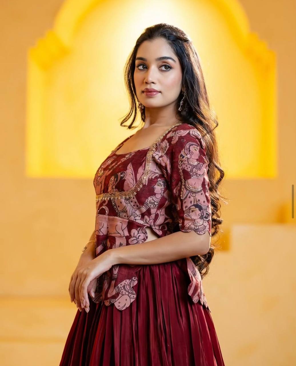 Handcrafted Maroon & Beige Ethnic Ensemble