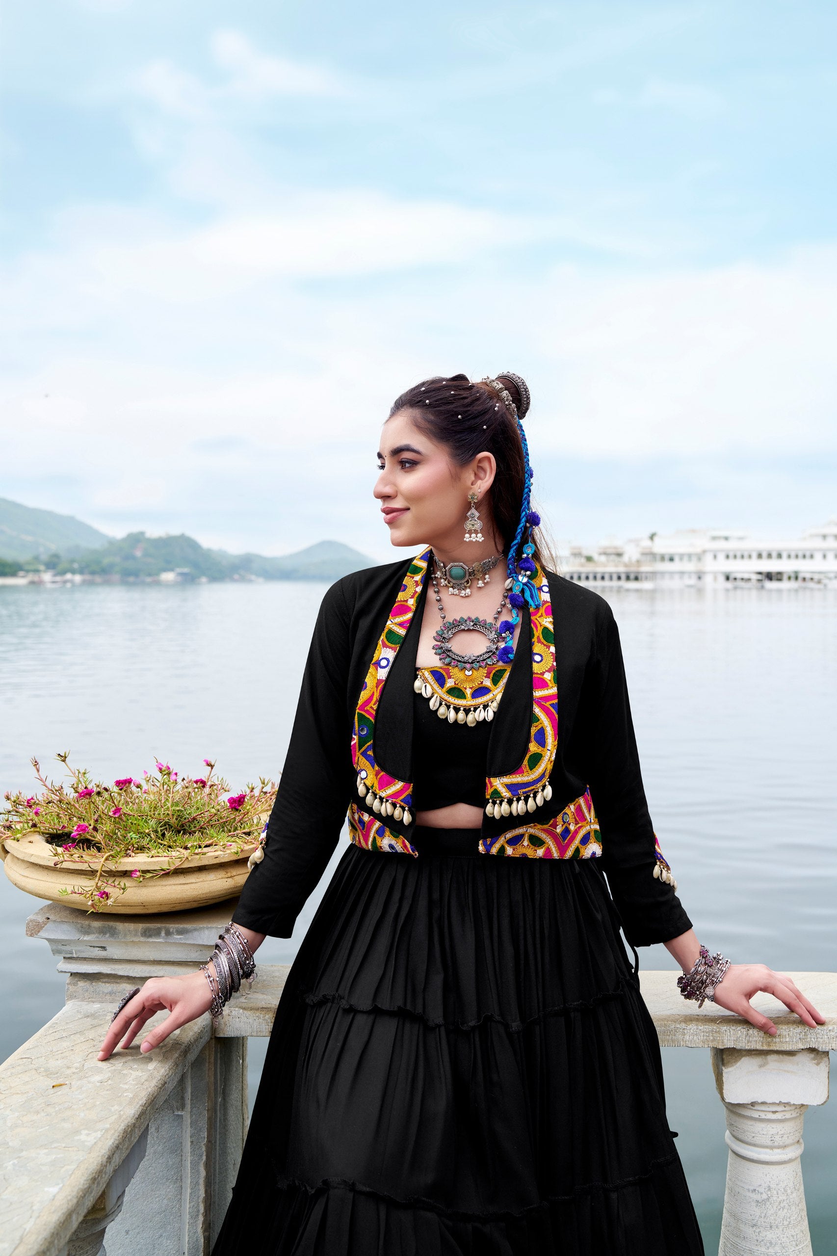 Mirror Work Jacket Lehenga Set – Multi Color Options