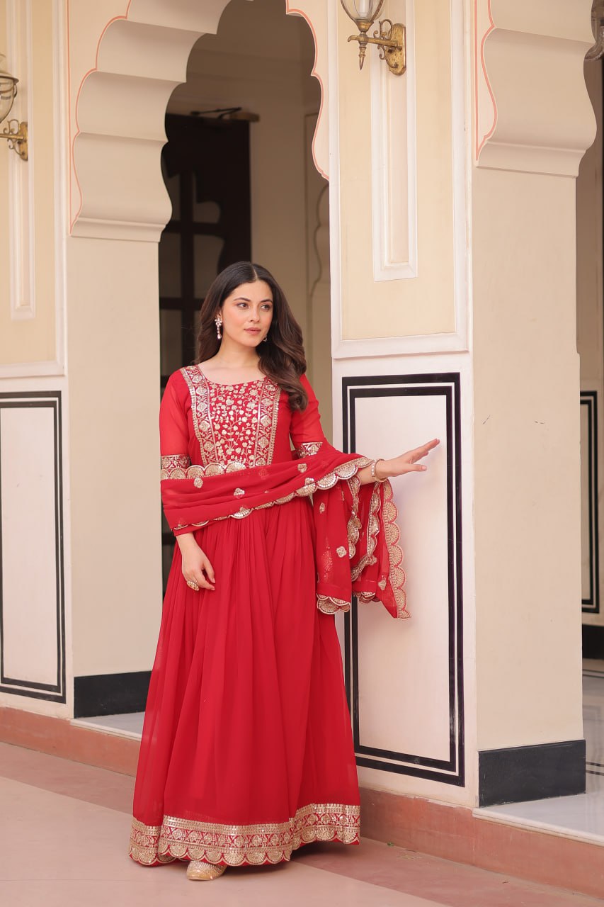 Elegant Embroidered Anarkali Suit Set for Women