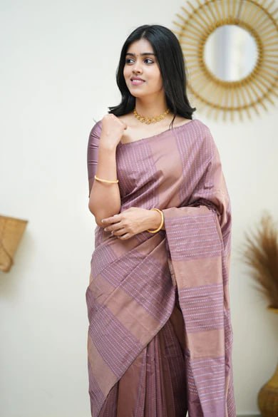 Misty Mauve Silk Saree