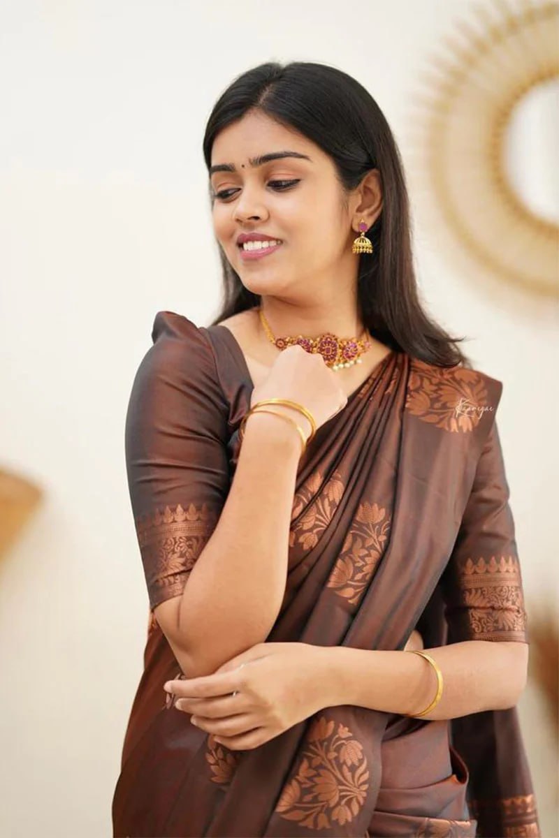 Rustic Brown with Copper Motifs