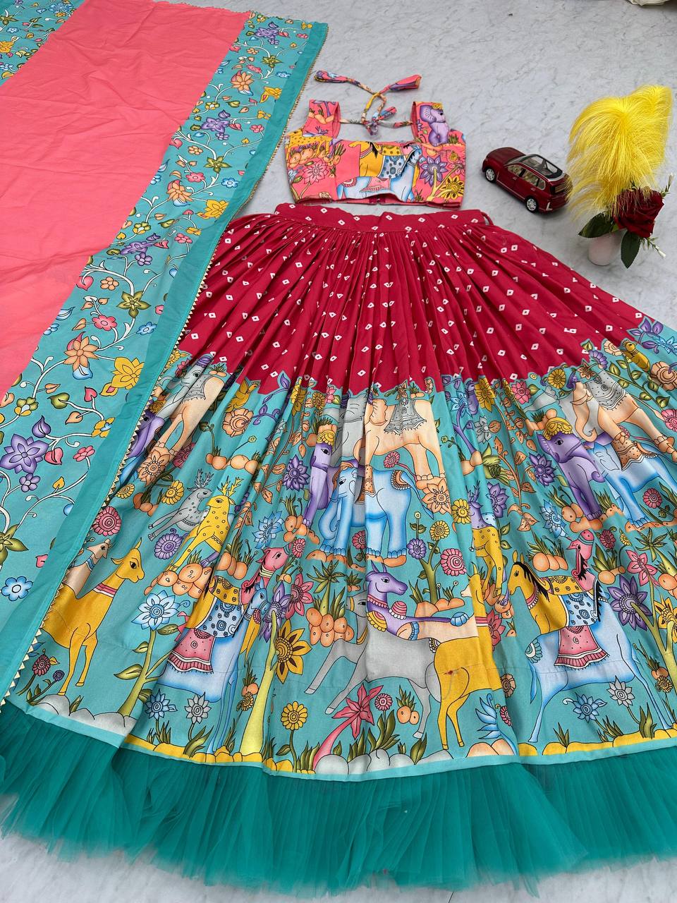 Multicolor Doli Art-Inspired Lehenga Set