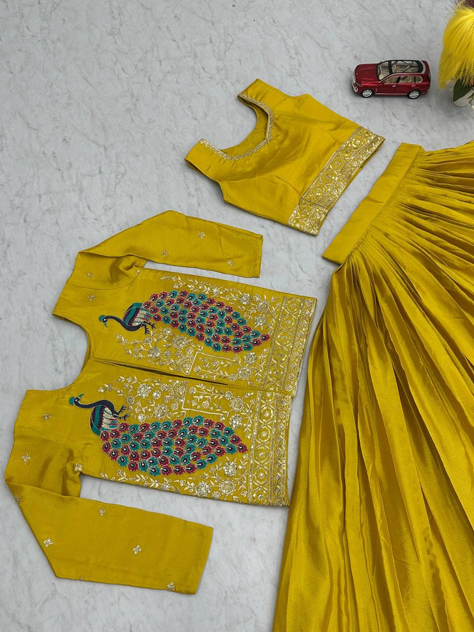 Royal Mustard Embroidered Lehenga Set