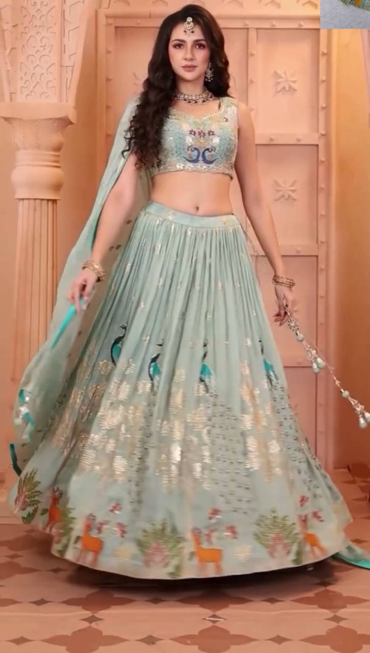 Pastel Paradise Embroidered Lehenga Set