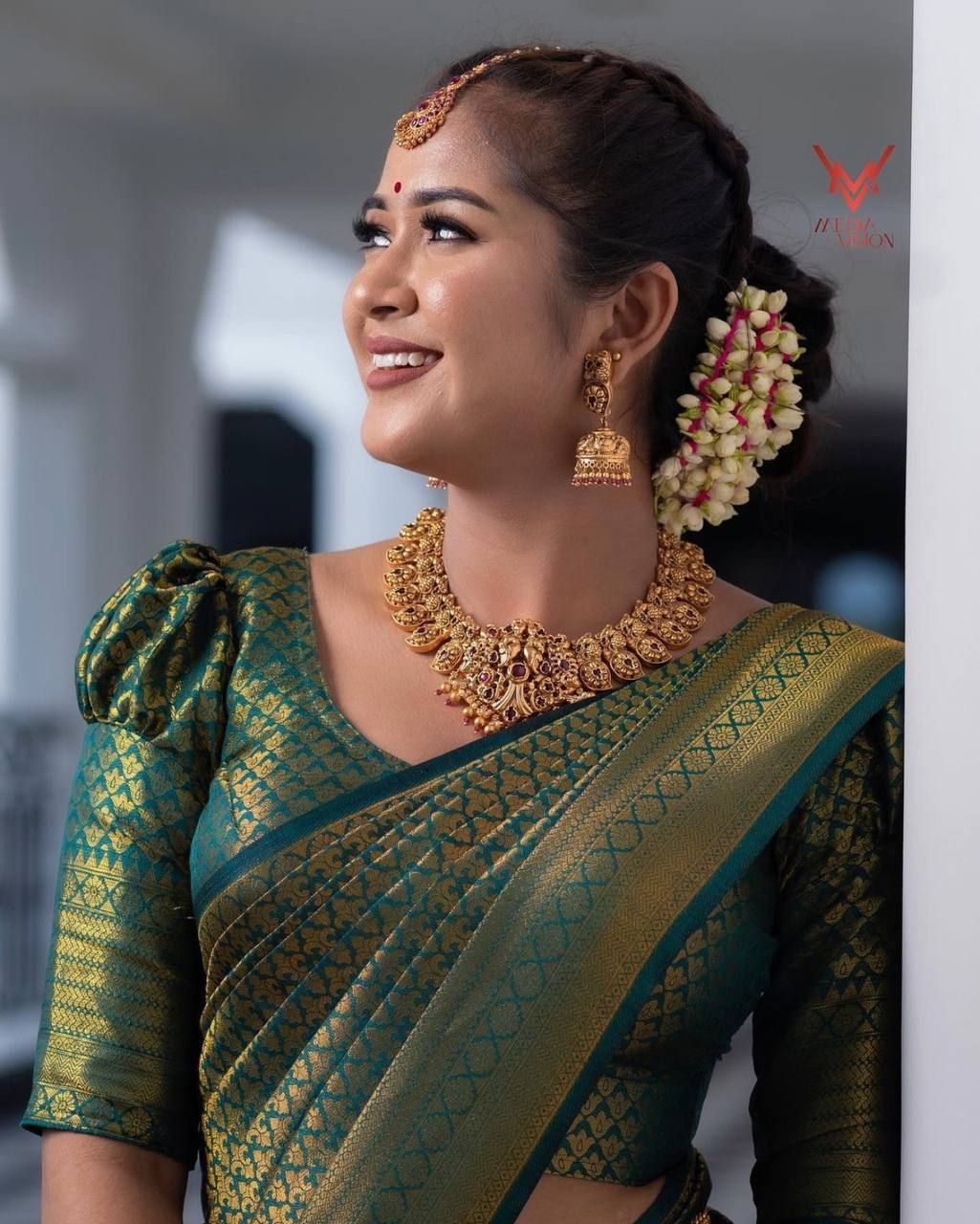 Regal Emerald Bridal Saree