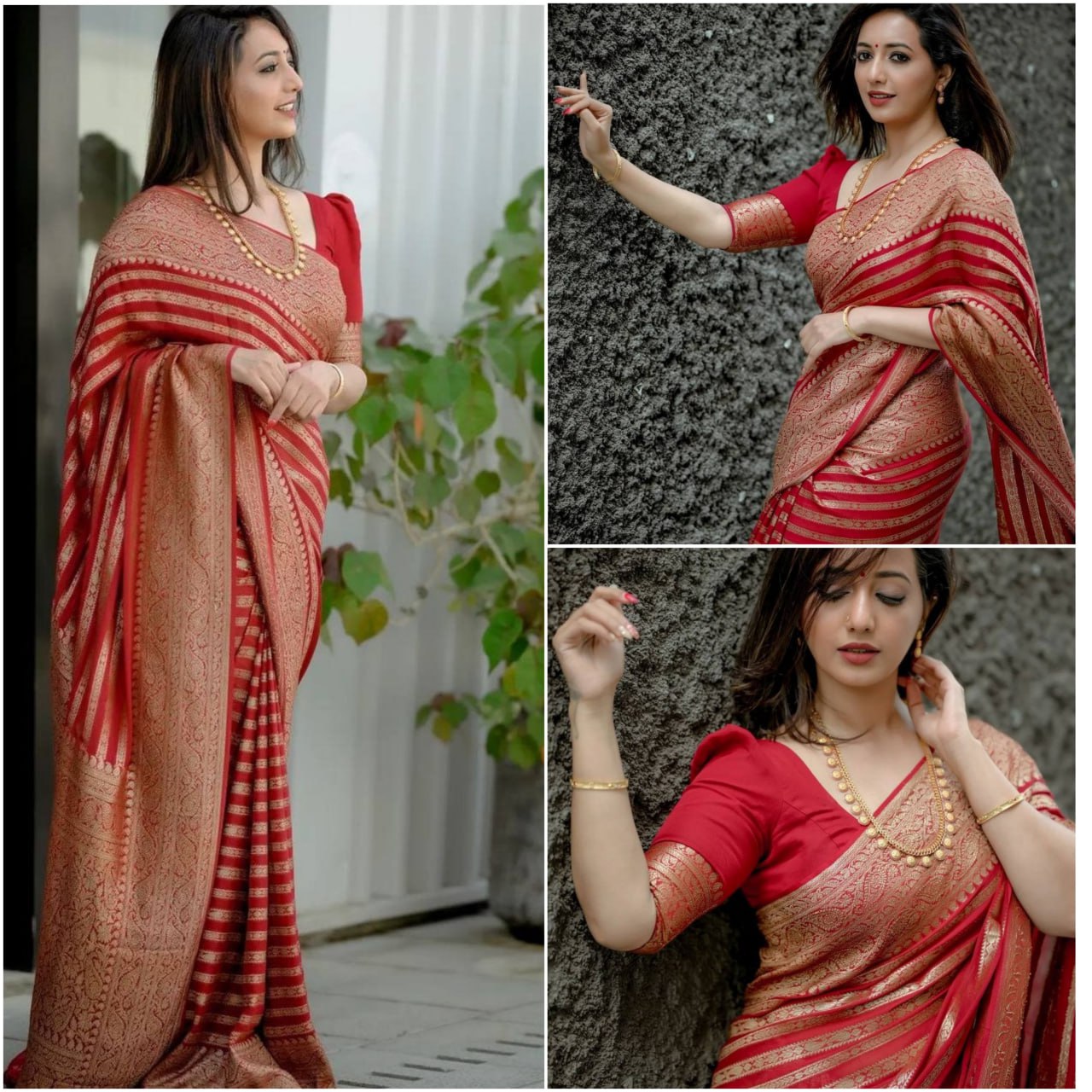 Regal Red & Gold Bridal Drape