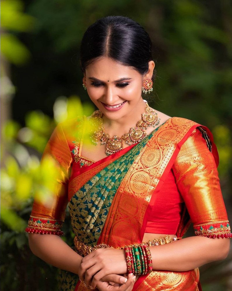 Royal Green & Vermilion Flame