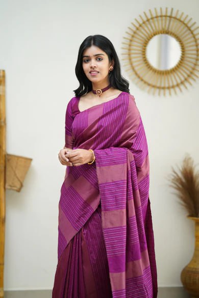 Magenta Radiance Silk Saree