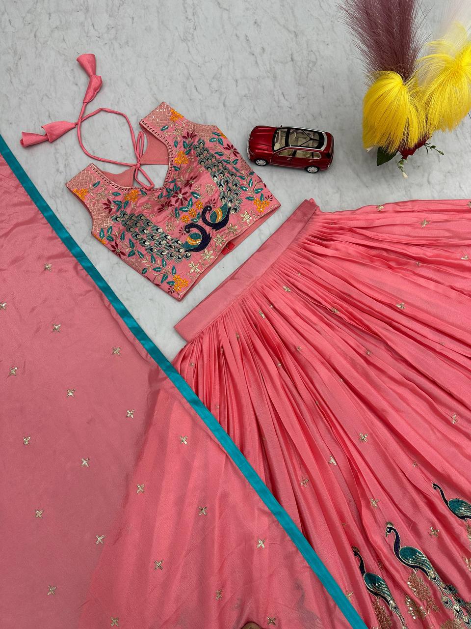Blush Bloom Embroidered Lehenga Set
