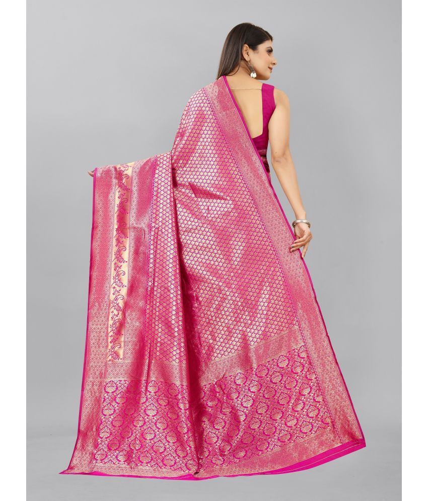 Featured Saree: “Rani Elegance” – Pink Gold Banarasi Glow