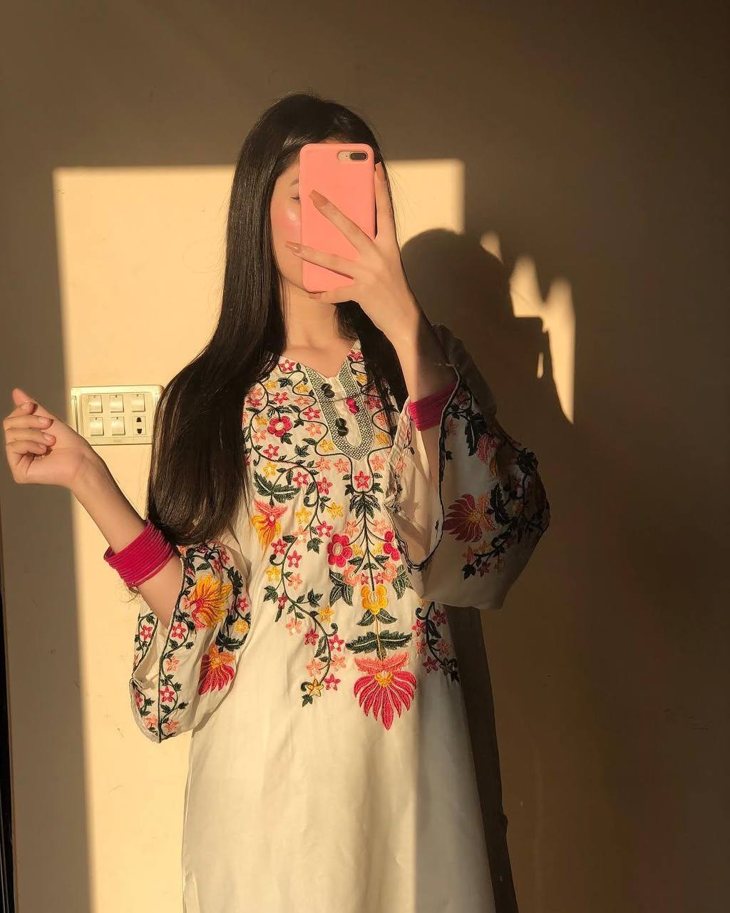 Sunset Bloom Embroidered Kurta Set