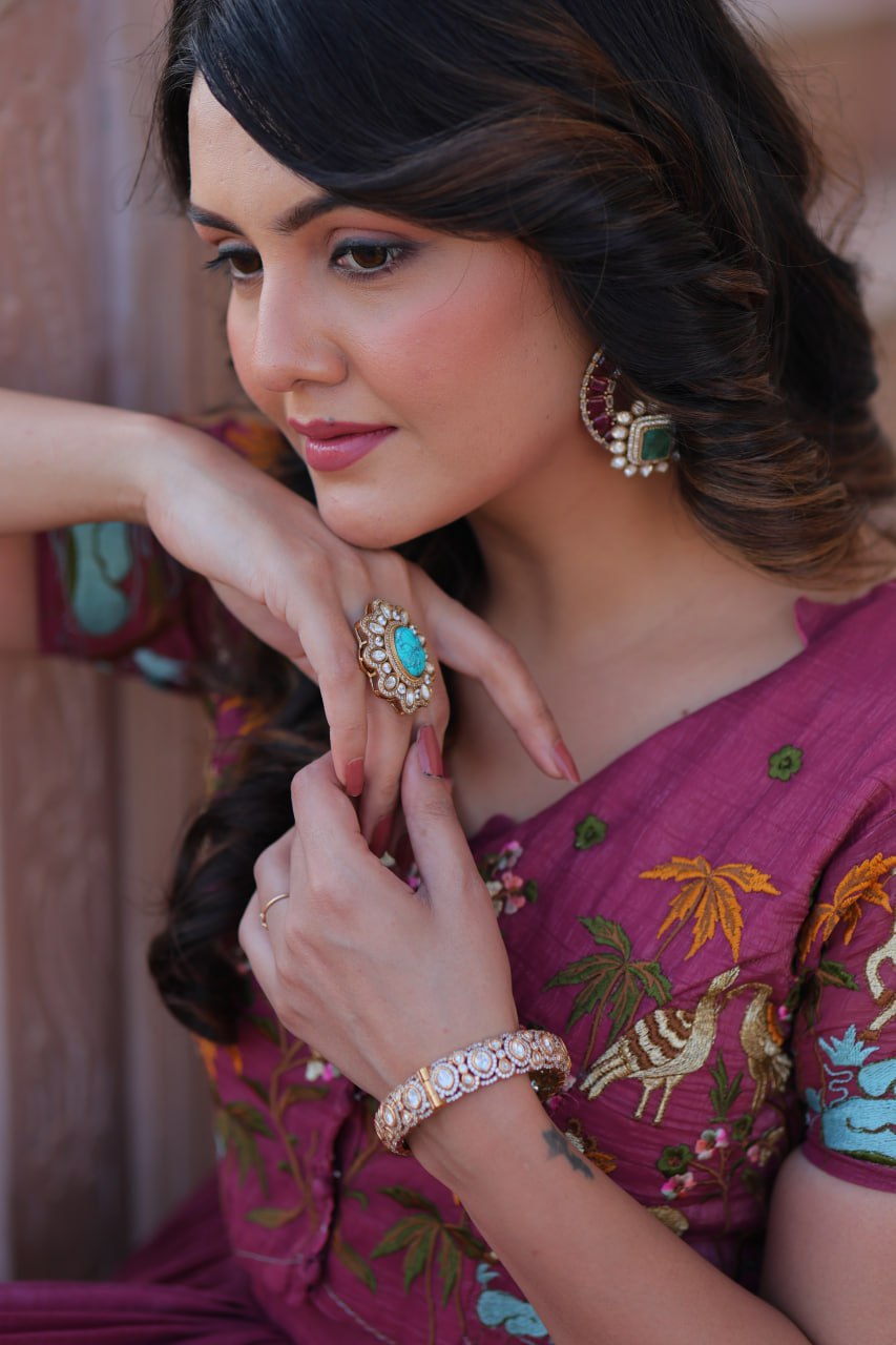 Mauve Pink Anarkali with Embroidered Jacket