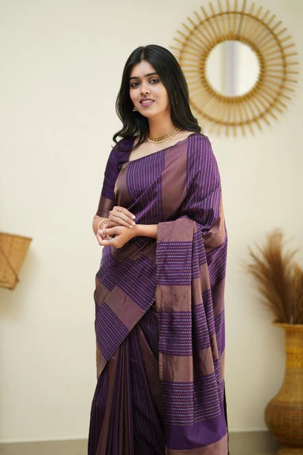 Deep Plum Luxe Silk Saree
