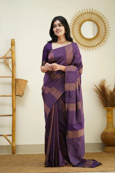 Deep Plum Luxe Silk Saree