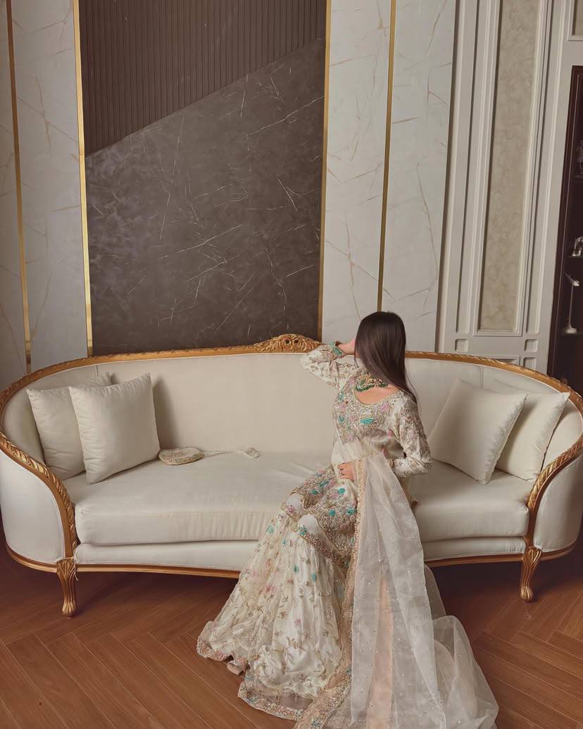 Ivory Opulence Hand-Embroidered Gharara Set