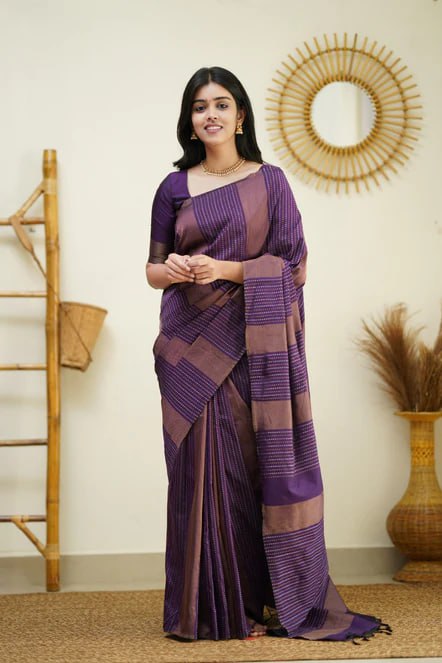 Deep Plum Luxe Silk Saree