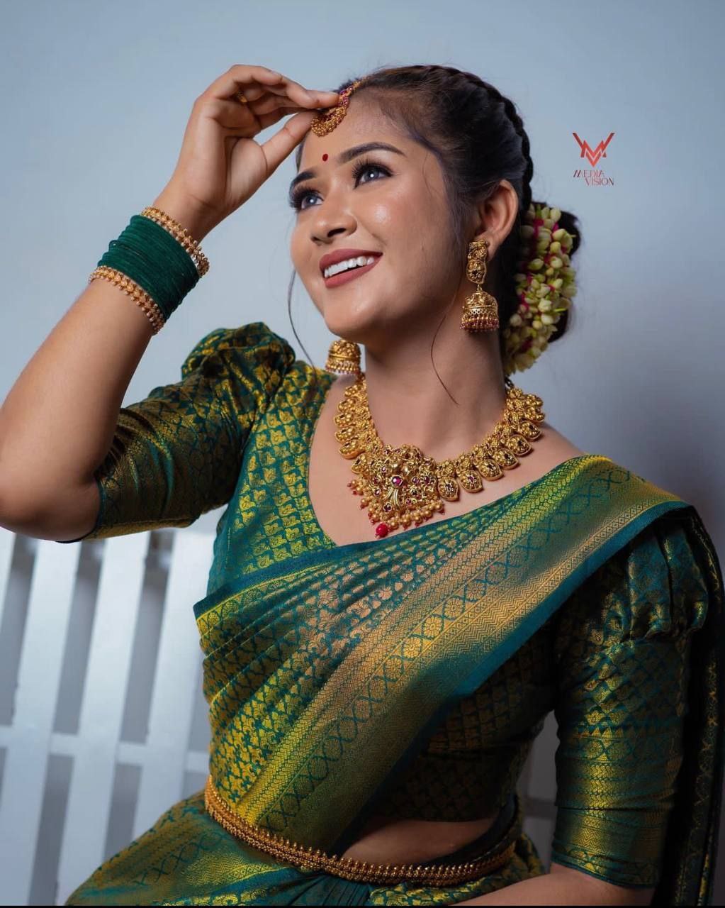 Regal Emerald Bridal Saree