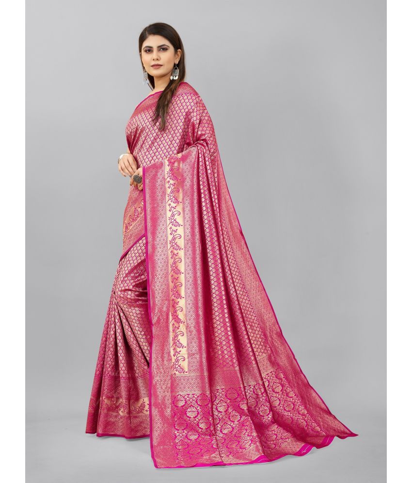 Featured Saree: “Rani Elegance” – Pink Gold Banarasi Glow