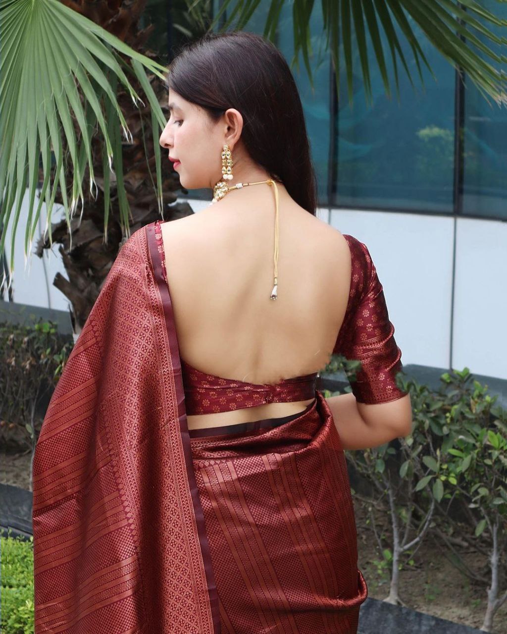 Deep Maroon Temple Weave