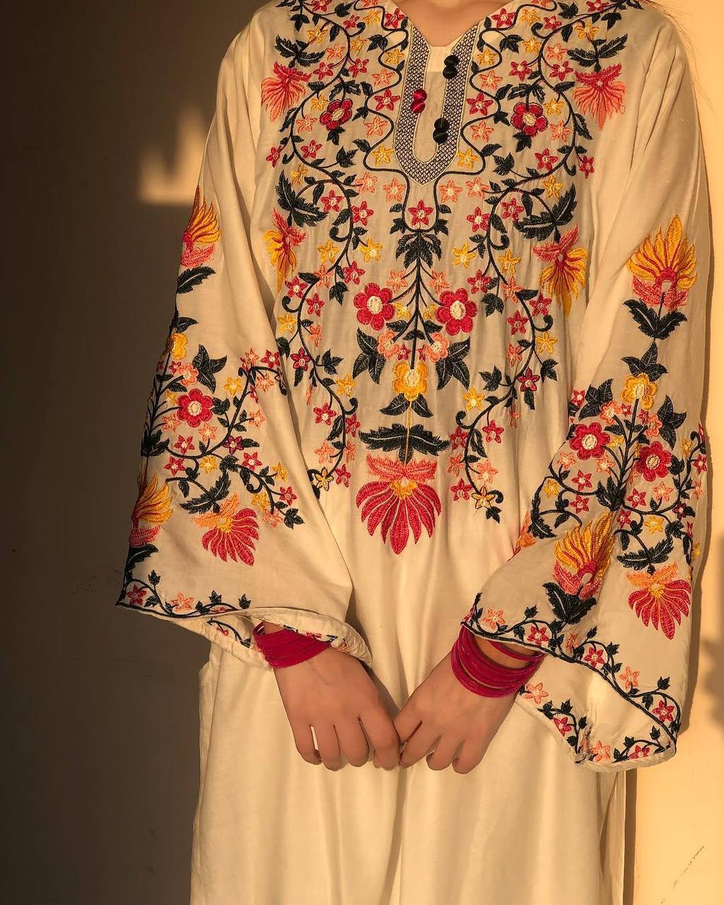 Sunset Bloom Embroidered Kurta Set