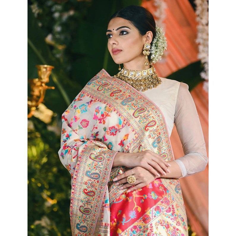 Banarasi Silk Saree – Rose Aura Elegance