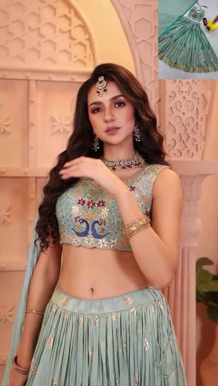 Pastel Paradise Embroidered Lehenga Set