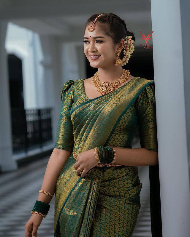 Regal Emerald Bridal Saree