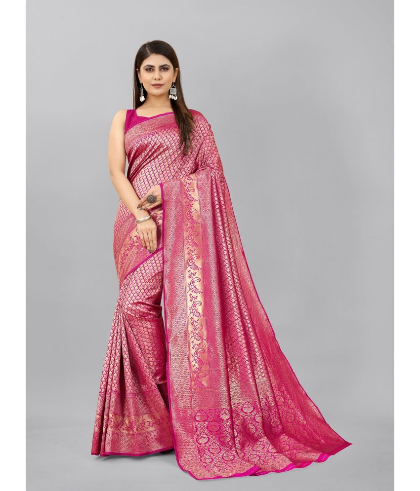 Featured Saree: “Rani Elegance” – Pink Gold Banarasi Glow