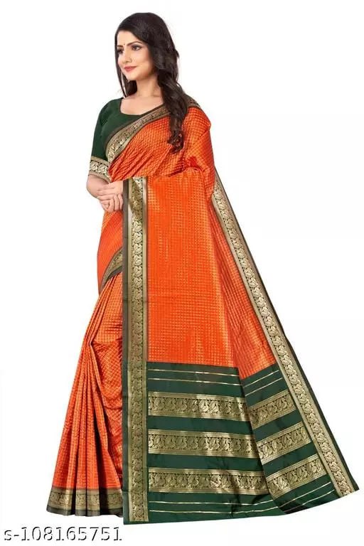 Orange & Green Banarasi Elegance