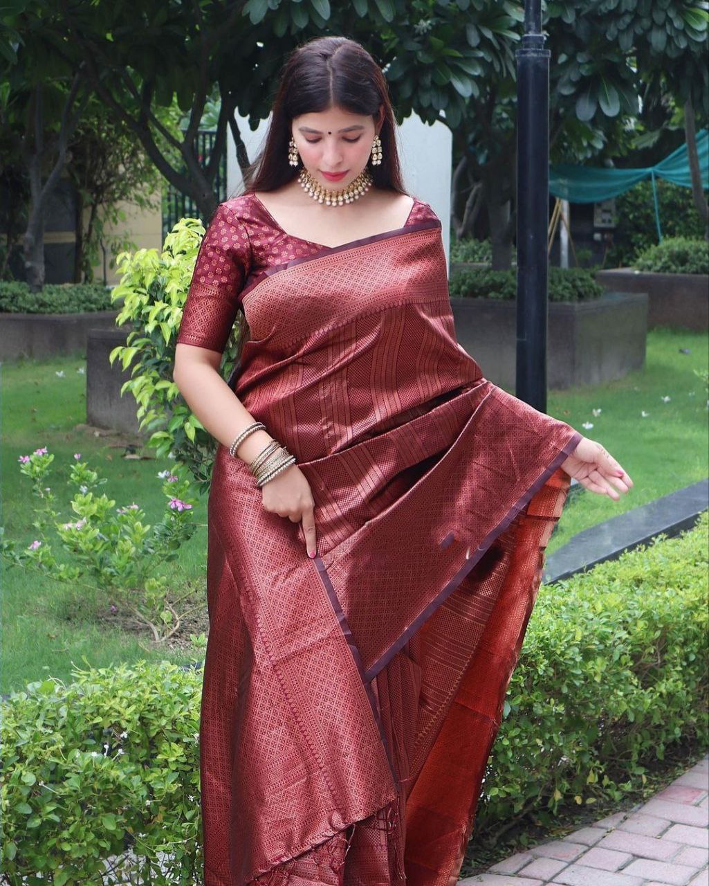 Deep Maroon Temple Weave