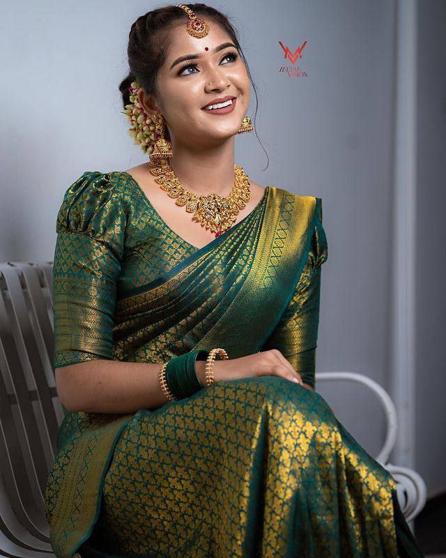 Regal Emerald Bridal Saree