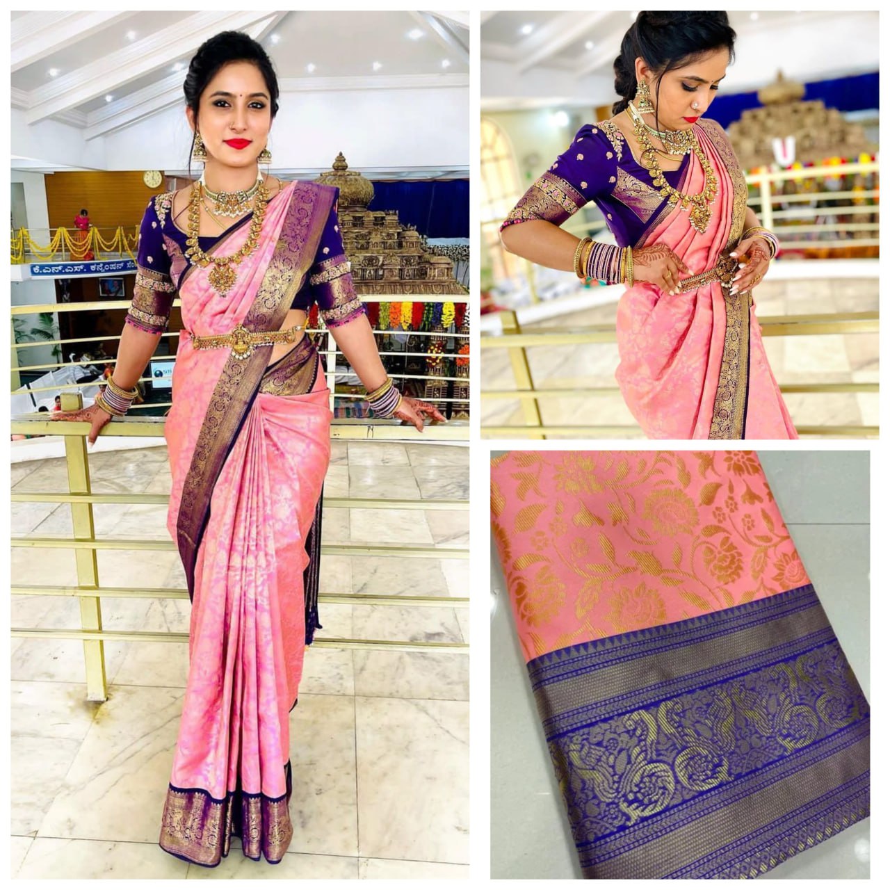 Pink & Violet Kanchipuram Splendor